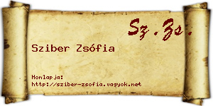 Sziber Zsófia névjegykártya